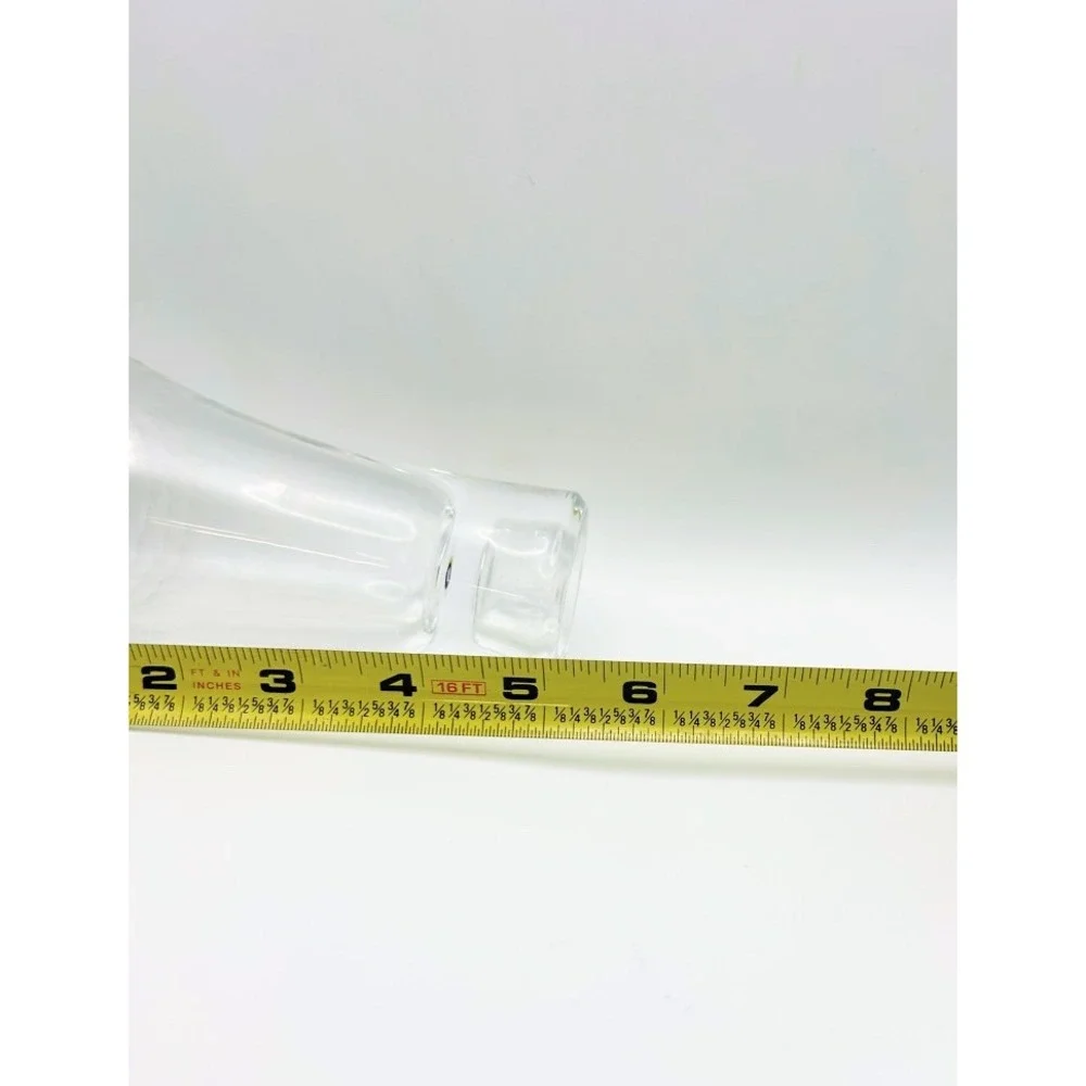 Vintage Clear Glass Taper Candle Holder Set Flared Bell Shape 7
